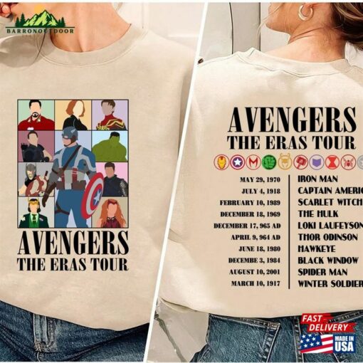 Avengers The Eras Tour Sweatshirt Avenger Assemble Shirt Marvel Fan Gift Hoodie