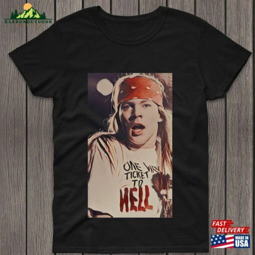 Axl Rose T-Shirt Black Unisex For Guns N Roses Music Fans Band Rare Shirt Heavy Cotton Tee Hoodie