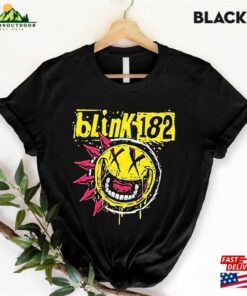 B182 Punk Smiley Unisex T-Shirt Gift For Bljnk 182 Music Band Sweatshirt Reunite World Tour 2023 Hoodie