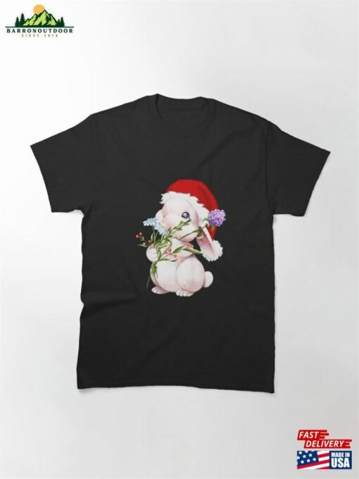 Baby Bunny Wearing A Santa Bunnies Christmas Sweatshirt T-Shirt