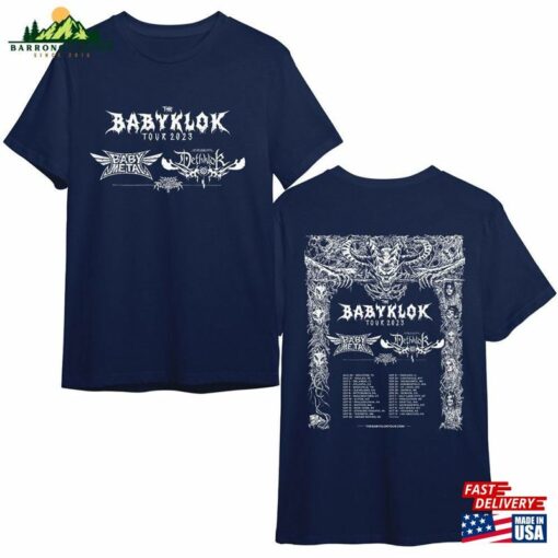 Babymetal Music Tour 2023 Double Sizes Shirt J Pop Rock Heavy Metal Graphic Short Sleeve Tee Sweatshirt Unisex