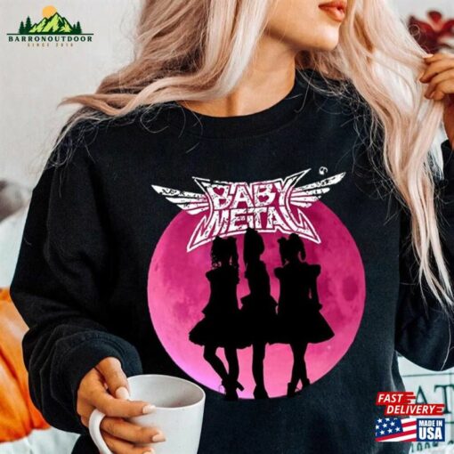 Babymetal Pink Moon Shirt T-Shirt The Babyklok Tour 2023 Sweatshirt Classic Hoodie