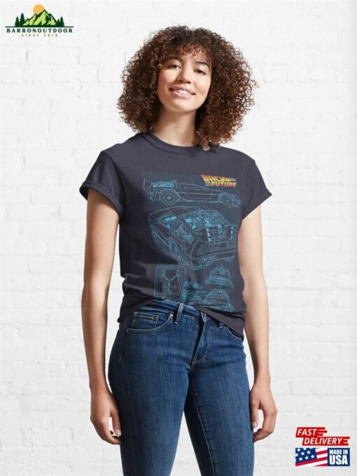 Back To The Future Delorean Blueprint Classic T-Shirt Sweatshirt Unisex