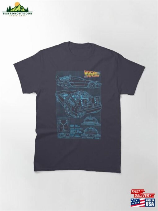 Back To The Future Delorean Blueprint Classic T-Shirt Sweatshirt Unisex