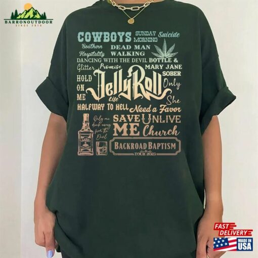 Backroad Baptism 2023 Jelly Graphic Shirt Jellyrol Concert Vintage Unisex Sweatshirt