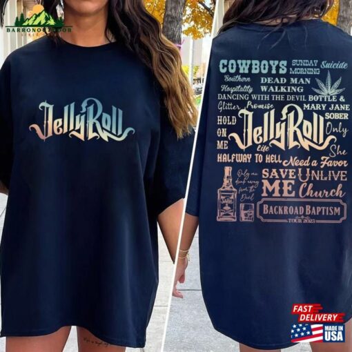 Backroad Baptism Tour 2023 Jellyroll T-Shirt Graphic Tshirt Classic