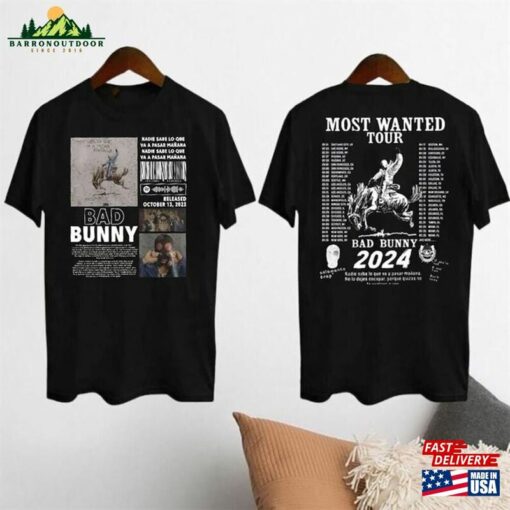 Bad Bunny 2024 Concert T-Shirt Most Wanted Tour Shirt Classic Sweatshirt