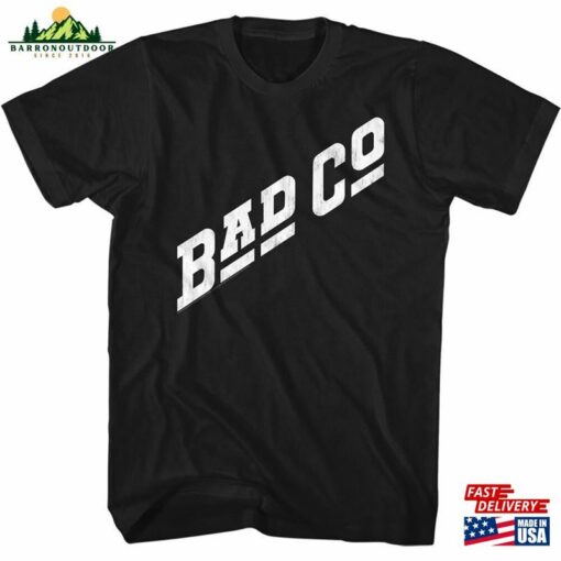 Bad Company White Logo Classic Black Adult T-Shirt Unisex