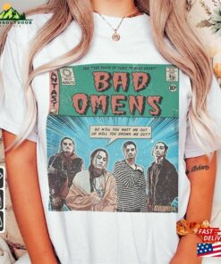 Bad Omens Comic Shirt 90S Vintage Merch Book Art The Death Of Peace Mind Album World Tour Ticket 2023 Graphic Unisex Tee V1 Hoodie