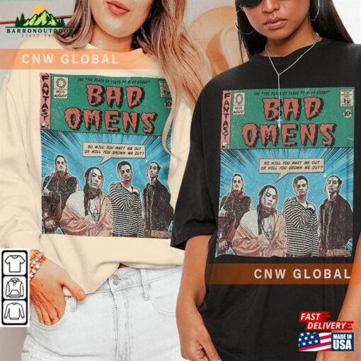 Bad Omens Comic Shirt 90S Vintage Merch Book Art The Death Of Peace Mind Album World Tour Ticket 2023 Graphic Unisex Tee V1 Sweatshirt Hoodie