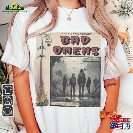 Bad Omens Comic Shirt 90S Vintage Merch Book Art The Death Of Peace Mind Album World Tour Ticket 2023 Graphic Unisex Tee V2 Classic