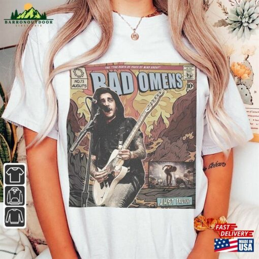 Bad Omens Comic Shirt 90S Vintage Merch Book Art The Death Of Peace Mind Album World Tour Ticket 2023 Graphic Unisex Tee V4 Hoodie Sweatshirt