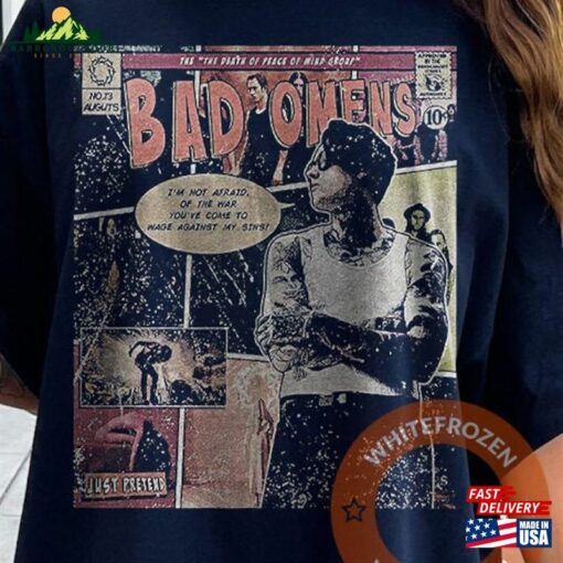 Bad Omens Comic Shirt 90S Vintage Merch Book Art The Death Of Peace Mind Album World Tour Ticket 2023 Sweatshirt T-Shirt