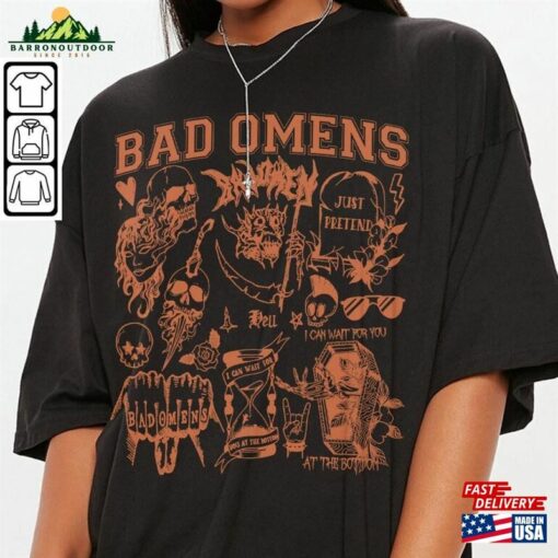 Bad Omens Doodle Art Shirt Retro Album Lyric Sweatshirt Hoodie Tour 2023 Tattoo V1 Da0806dt T-Shirt