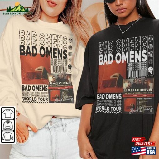 Bad Omens Music Shirt Sweatshirt Y2k 90S Merch Vintage Album The Death Of Peace Mind Tour 2023 Tickets Graphic Tee L806 Unisex