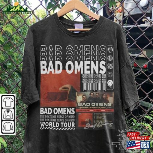 Bad Omens Music Shirt Sweatshirt Y2k 90S Merch Vintage Album The Death Of Peace Mind Tour 2023 Tickets Graphic Tee L806 Unisex Classic