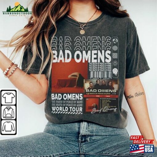 Bad Omens Music Shirt Sweatshirt Y2k 90S Merch Vintage Album The Death Of Peace Mind Tour 2023 Tickets Graphic Tee L806 Unisex Classic