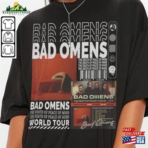 Bad Omens Music Shirt Sweatshirt Y2k 90S Merch Vintage Album The Death Of Peace Mind Tour 2023 Tickets Graphic Tee L806 Unisex Classic