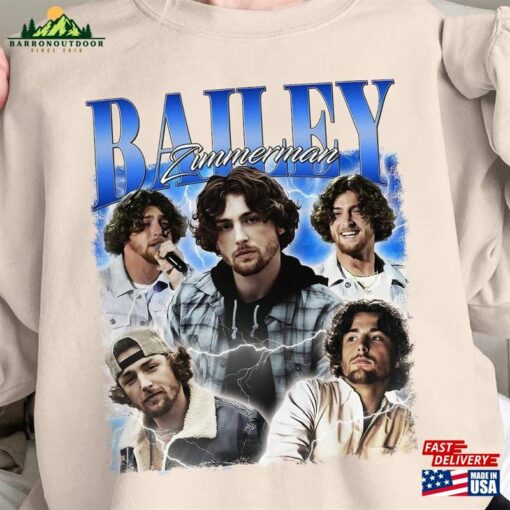 Bailey Zimmerman Vintage 90S Graphic Style T-Shirt Sweatshirt Country Music Singer Tee Classic