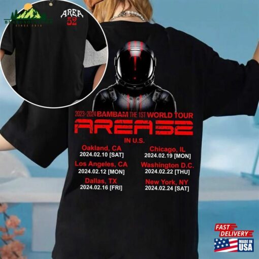 Bambam The 1St World Tour Area52 T-Shirt Got7 Kpop Shirt Retro Unisex Sweatshirt