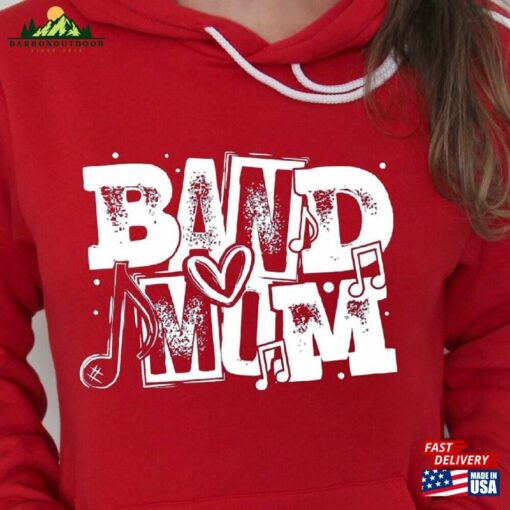 Band Mom Hoodie Or Sweatshirt Women’s Plus Size Clothing Trendy Spirit Wear For Music High School Competition Mama T-Shirt