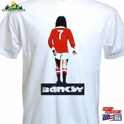 Banksy George Best Men’s T-Shirt Man United Mufc Classic Unisex