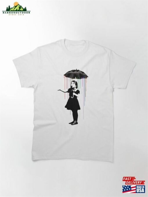 Banksy Girl With Umbrella Classic T-Shirt Sweatshirt