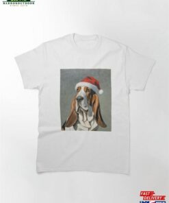 Basset Hound In A Santa Hat Classic T-Shirt Hoodie 1 Basset Hound In A Santa Hat Classic T Shirt Hoodie 2