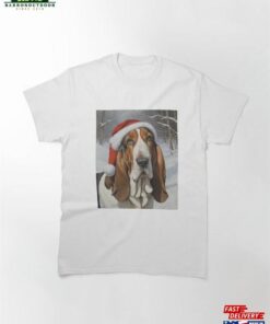 Basset Hound In A Santa Hat Classic T Shirt Unisex 2