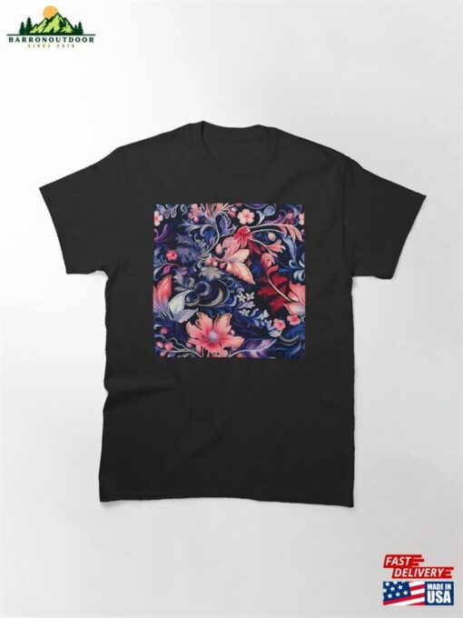 Batik Vibrant Floral Mandala With Abstract Elements Classic T-Shirt Sweatshirt Unisex