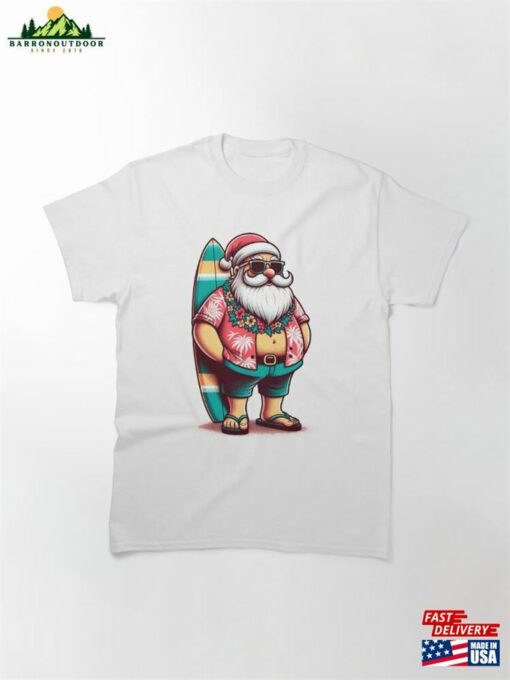 Beach Santa Claus For Christmas Classic T-Shirt Sweatshirt