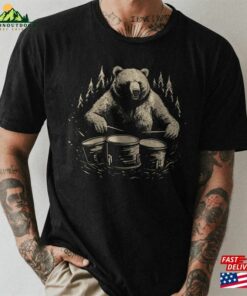 Bear Drummer Shirt Dynamic Drumming Tee For Music And Wildlife Fans T-Shirt Unisex 1 Bear Drummer Shirt Dynamic Drumming Tee For Music And Wildlife Fans T Shirt Unisex 2
