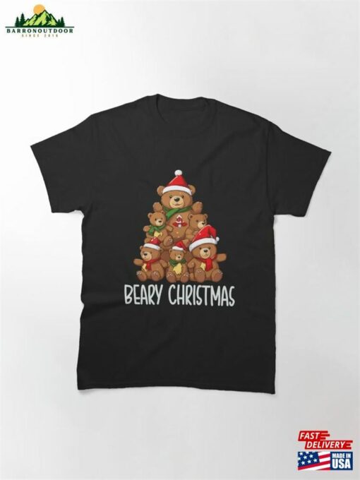 Beary Christmas Bear Tree Funny Family Xmas Hat Classic T-Shirt Unisex