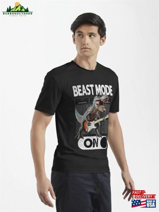 Beast Mode On Dinosaur Guitar Active T-Shirt Hoodie Sweatshirt