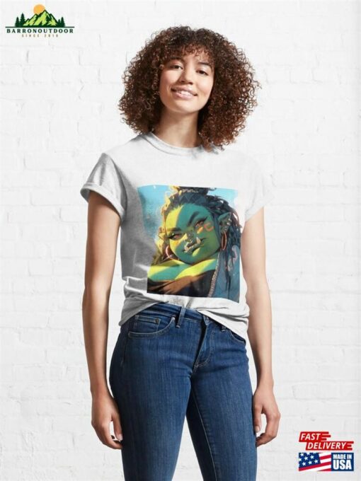 Beautiful Fat Orc Warrior Anime Girl Classic T-Shirt Unisex