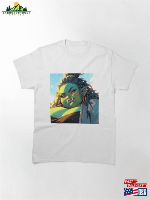 Beautiful Fat Orc Warrior Anime Girl Classic T-Shirt Unisex