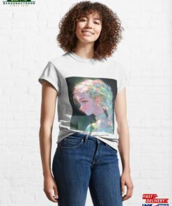 Beautiful Glowing Iridescent Braids Anime Girl Classic T Shirt Hoodie 1