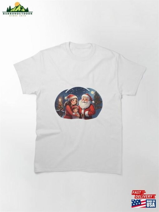 Beautiful Postcard Of The Claus Family Classic T-Shirt Unisex