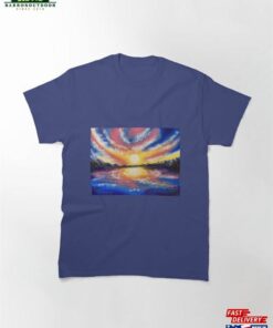 Beautiful Vibrant Mountain Landscape With Sunset Classic T-Shirt 1 Beautiful Vibrant Mountain Landscape With Sunset Classic T Shirt 2