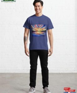 Beautiful Vibrant Mountain Landscape With Sunset Classic T-Shirt 2 Beautiful Vibrant Mountain Landscape With Sunset Classic T Shirt 3