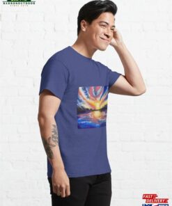Beautiful Vibrant Mountain Landscape With Sunset Classic T-Shirt 3 Beautiful Vibrant Mountain Landscape With Sunset Classic T Shirt 4