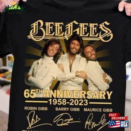 Bee Gees 65Th Anniversary 1958 2023 Signatures Tour Shirt Vintage Merch Fan Gifts Retro Classic Sweatshirt