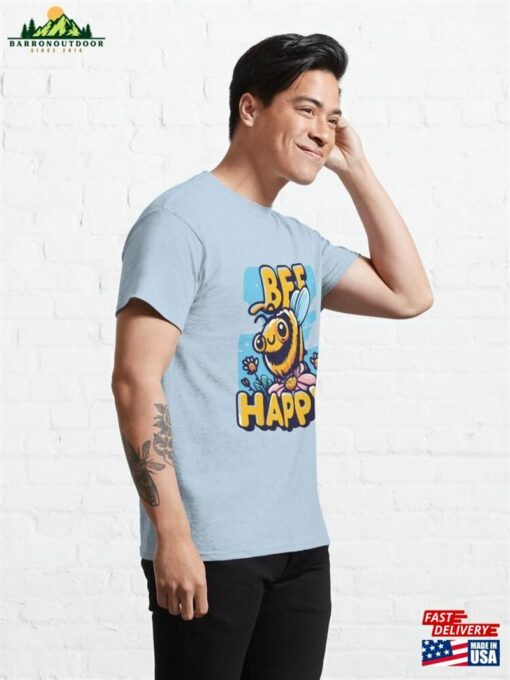 Bee Happy Sticker Classic T-Shirt Sweatshirt