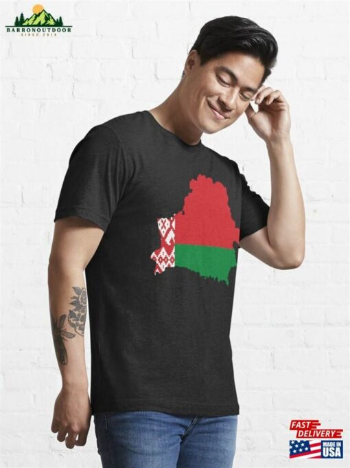 Belarus Flag Map Essential T-Shirt Unisex Hoodie