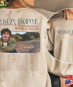 Benson Boone Fireworks And Rollbladers Tour 2024 Shirt Beautiful Things Concert Fan Merch Gifts Dates Tee Double Sided 2 Side Classic Sweatshirt 4