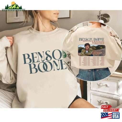 Benson Boone Fireworks And Rollerblades 2024 World Tour Shirt Beautiful Things Fan Gifts T-Shirt Hoodie