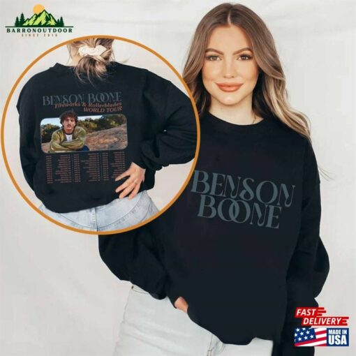 Benson Boone Fireworks And Rollerblades 2024 World Tour Shirt Beautiful Things Fan Gifts T-Shirt Hoodie