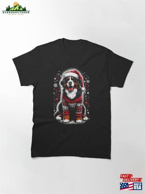 Bernese Mountain Dog Christmas Vintage Ugly Sweater Santa’s Hat Xmas Classic T-Shirt Hoodie