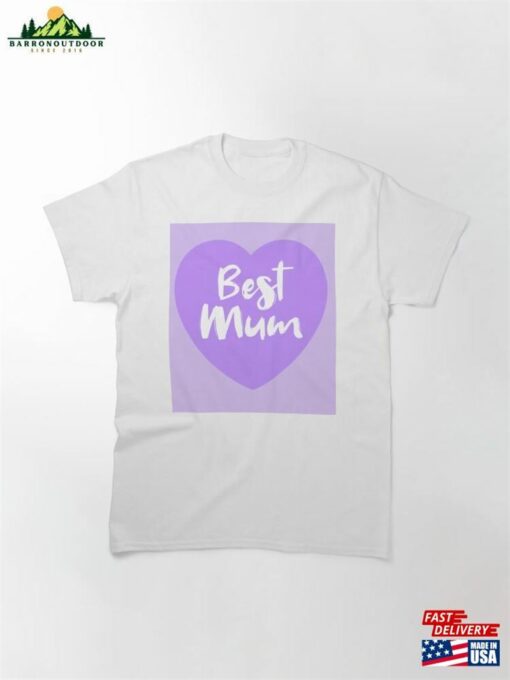 Best Mum Purple Love Hearts Classic T-Shirt Hoodie