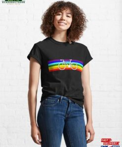 Bicycle Amp Cycling Silhouette And Rainbow Classic T-Shirt Bicycle Amp Cycling Silhouette And Rainbow Classic T-Shirt
